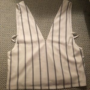 Black and white striped blouse